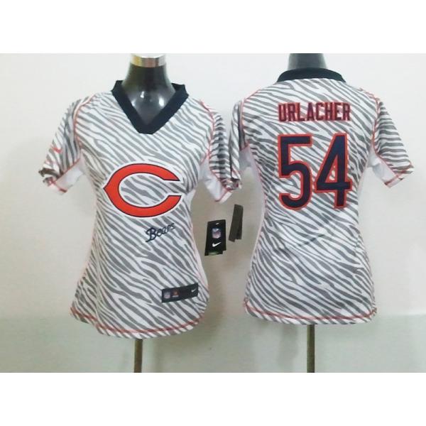 [Zebra Fashion] URLACHER Chicago #54 Womens Football Jersey - Brian Urlacher Womens Football Jersey_Free Shipping