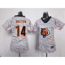 [Zebra Fashion] DALTON Cincinnati #14 Womens Football Jersey - Andy Dalton Womens Football Jersey_Free Shipping