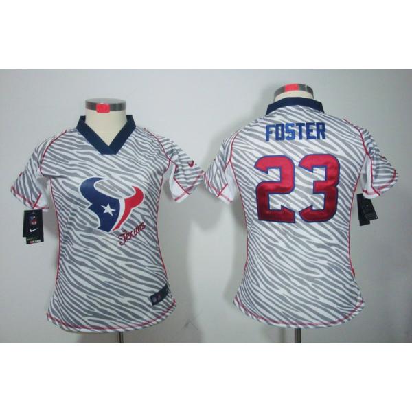 [Zebra Fashion] FOSTER Houston #23 Womens Football Jersey - Arian Foster Womens Football Jersey_Free Shipping