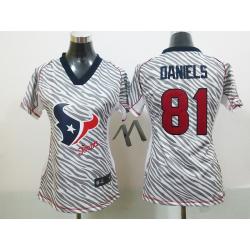 [Zebra Fashion] DANIELS Houston #81 Womens Football Jersey - Owen Daniels Womens Football Jersey_Free Shipping