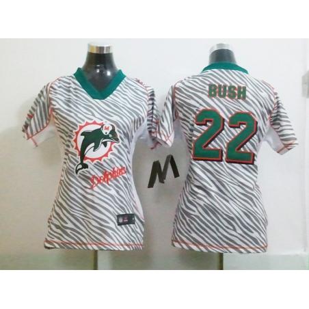 [Zebra Fashion] BUSH Miami #22 Womens Football Jersey - Reggie Bush Womens Football Jersey_Free Shipping