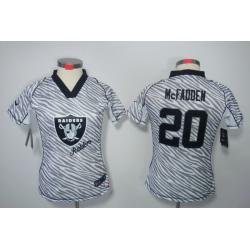 [Zebra Fashion] MCFADDEN Oakland #20 Womens Football Jersey - Darren McFadden Womens Football Jersey_Free Shipping