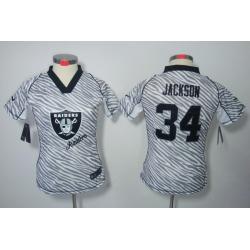 [Zebra Fashion] JACKSON Oakland #34 Womens Football Jersey - Bo Jackson Womens Football Jersey_Free Shipping