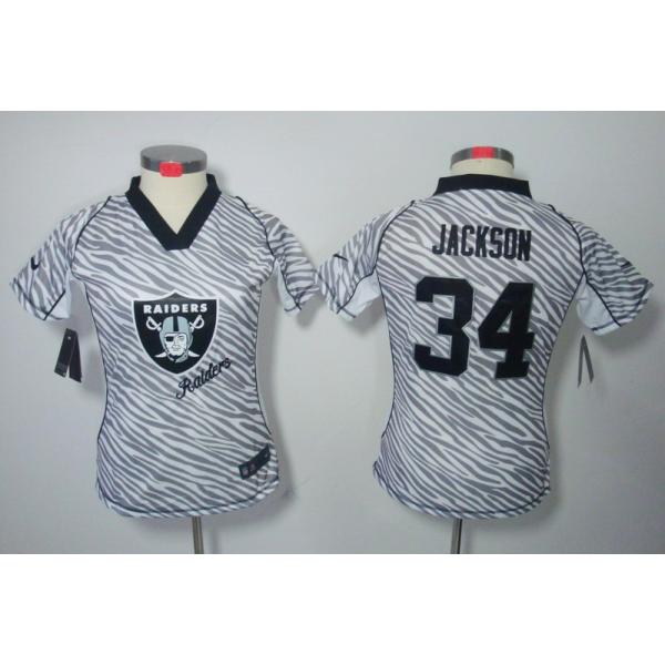 [Zebra Fashion] JACKSON Oakland #34 Womens Football Jersey - Bo Jackson Womens Football Jersey_Free Shipping