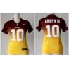 [Drift Fashion]GRIFFIN III Washington #10 Womens Football Jersey - Robert Griffin III/RG3 Womens Football Jersey (Red-Yellow)