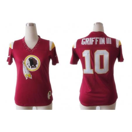 [Fashion II]GRIFFIN III Washington #10 Womens Football Jersey - Robert Griffin III/RG3 Womens Football Jersey (Red)