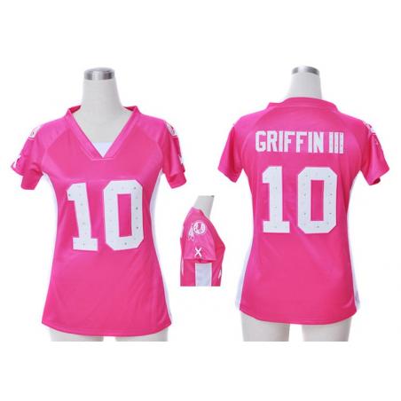 [Fashion I]GRIFFIN III Washington #10 Womens Football Jersey - Robert Griffin III/RG3 Womens Football Jersey (Pink)