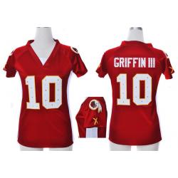 [Fashion I]GRIFFIN III Washington #10 Womens Football Jersey - Robert Griffin III/RG3 Womens Football Jersey (Red)