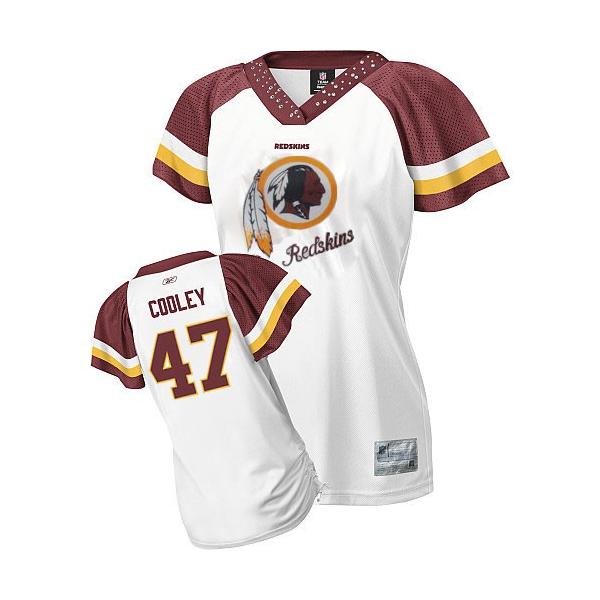 [Field Flirt Fashion II]COOLEY Washington #47 Womens Football Jersey - Chris Cooley Womens Football Jersey (White)