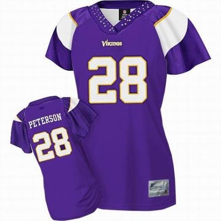 [Field Flirt Fashion I]PETERSON Minnesota #28 Womens Football Jersey - Adrian Peterson Womens Football Jersey (Purple)