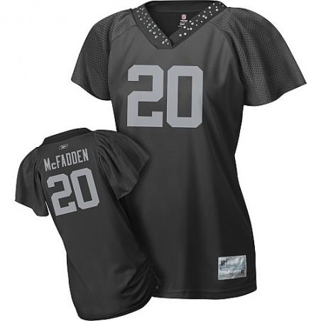 [Field Flirt Fashion I]MCFADDEN Oakland #20 Womens Football Jersey - Darren McFadden Womens Football Jersey (Black)