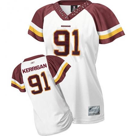 [Field Flirt Fashion I]KERRIGAN Washington #91 Womens Football Jersey - Ryan Kerrigan Womens Football Jersey (White)