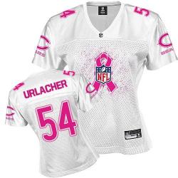 [Rbk,Breast Cancer Awareness]URLACHER Chicago #54 Womens Football Jersey - Brian Urlacher Womens Football Jersey (White)