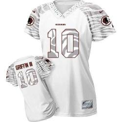 [Zebra Field Flirt]GRIFFIN III Washington #10 Womens Football Jersey - Robert Griffin III/RG3 Womens Football Jersey (White)