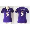 [Handwork Sequin Lettering]FLACCO Baltimore #5 Womens Football Jersey - Joe Flacco Womens Football Jersey (Purple)