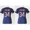 [Handwork Sequin Lettering]PAYTON Chicago #34 Womens Football Jersey - Walter Payton Womens Football Jersey (Blue)