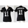 [Handwork Sequin Lettering]JANIKOWSKI Oakland #11 Womens Football Jersey - Sebastian Janikowski Womens Football Jersey (Black)