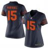 [Limited]MARSHALL Chicago #15 Womens Football Jersey - Brandon Marshall Womens Football Jersey (Blue Orange Number)