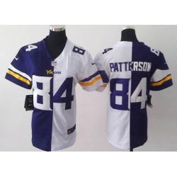 [Split]PATTERSON Minnesota #84 Womens Football Jersey - Cordarrelle Patterson Womens Football Jersey (Purple-White)