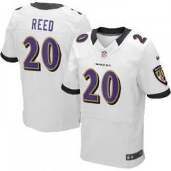 [Elite] Ed Reed Football Jersey -Baltimore #20 Football Jersey(White)