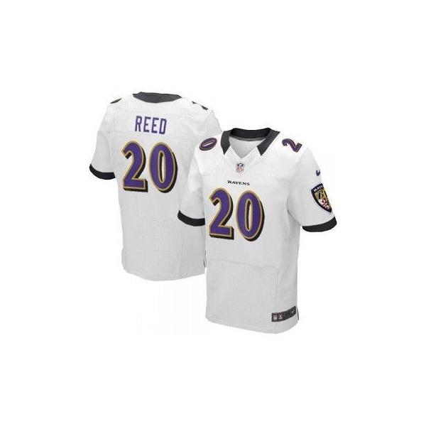 [Elite] Ed Reed Football Jersey -Baltimore #20 Football Jersey(White)