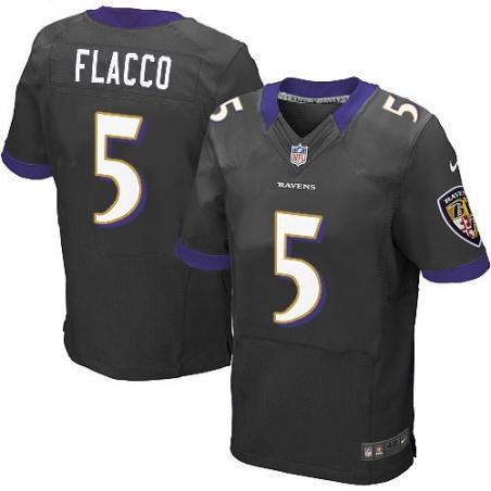 [Elite] Joe Flacco Football Jersey -Baltimore #5 Football Jersey(Black)