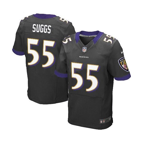 [Elite] Terrell Suggs Football Jersey -Baltimore #55 Football Jersey(Black)