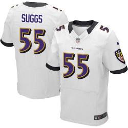 [Elite] Terrell Suggs Football Jersey -Baltimore #55 Football Jersey(White)