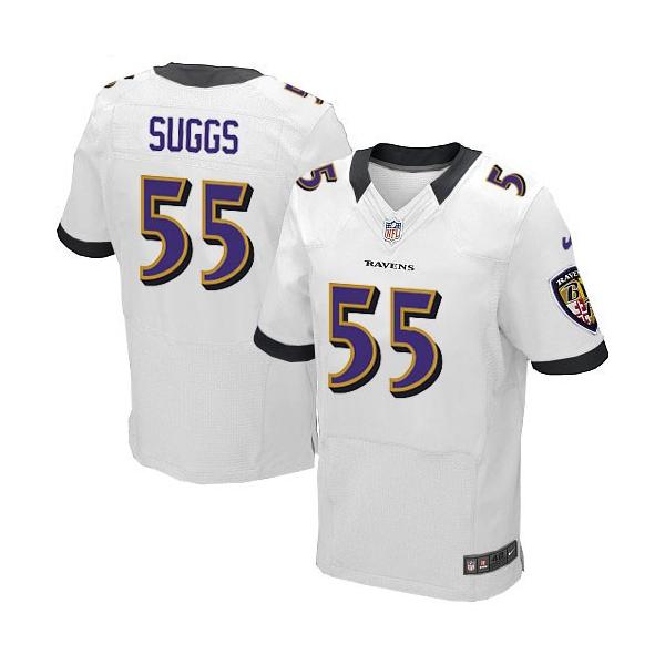 [Elite] Terrell Suggs Football Jersey -Baltimore #55 Football Jersey(White)