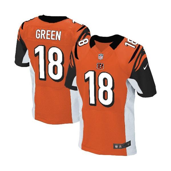 [Elite] A.J. Green Football Jersey -Cincinnati #18 Football Jersey(Orange)