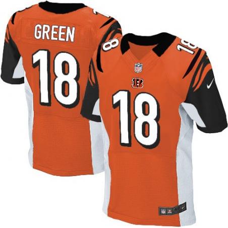 [Elite] A.J. Green Football Jersey -Cincinnati #18 Football Jersey(Orange)