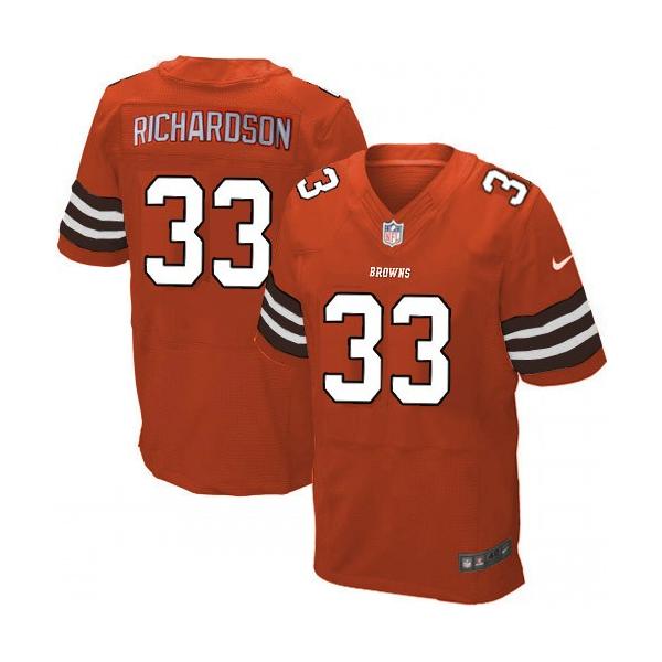 [Elite] Trent Richardson Football Jersey -Cleveland #33 Football Jersey(Orange)