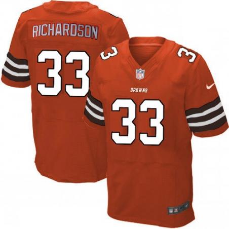 [Elite] Trent Richardson Football Jersey -Cleveland #33 Football Jersey(Orange)