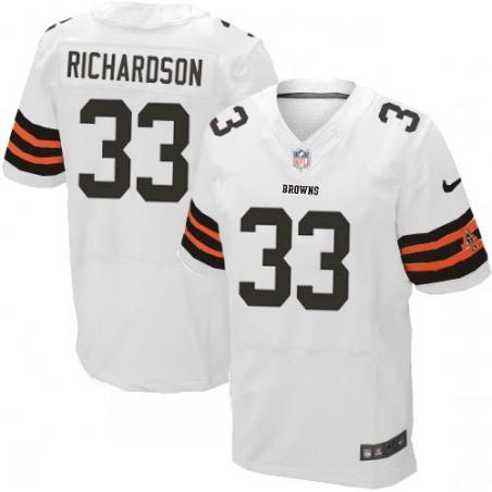 [Elite] Trent Richardson Football Jersey -Cleveland #33 Football Jersey(White)