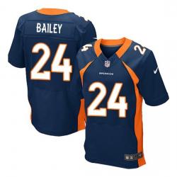 [Elite] Champ Bailey Football Jersey -Denver #24 Football Jersey(Blue)