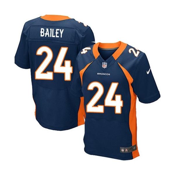 [Elite] Champ Bailey Football Jersey -Denver #24 Football Jersey(Blue)