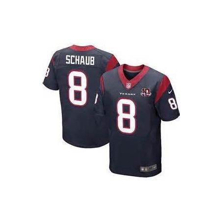 [Elite] Matt Schaub Football Jersey -Houston #8 Football Jersey(Blue 10 Anniversary)