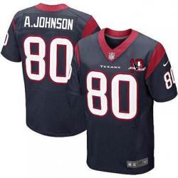 [Elite] Andre Johnson Football Jersey -Houston #80 Football Jersey(Blue 10 Anniversary)