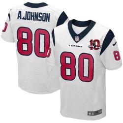 [Elite] Andre Johnson Football Jersey -Houston #80 Football Jersey(White 10 Anniversary)