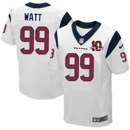 [Elite] J.J. Watt Football Jersey -Houston #99 Football Jersey(White 10 Anniversary)