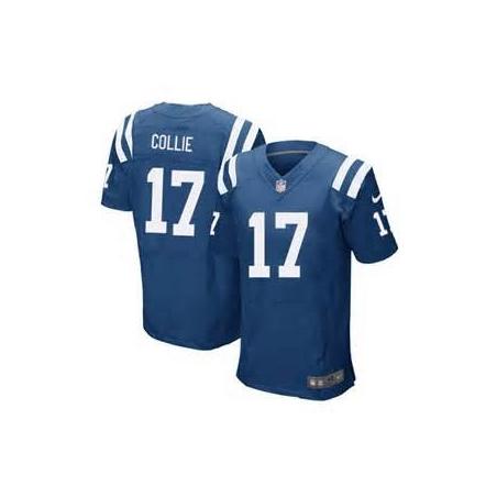 [Elite] Austin Collie Football Jersey -Indianapolis #17 Football Jersey(Blue)