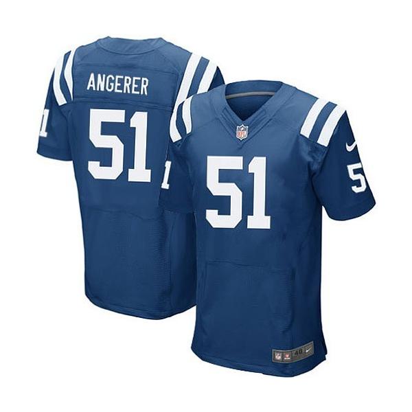 [Elite] Pat Angerer Football Jersey -Indianapolis #51 Football Jersey(Blue)