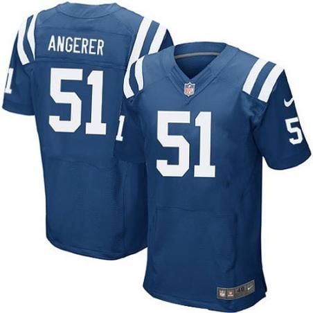 [Elite] Pat Angerer Football Jersey -Indianapolis #51 Football Jersey(Blue)