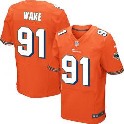 [Elite] Cameron Wake Football Jersey -Miami #91 Football Jersey(Orange)