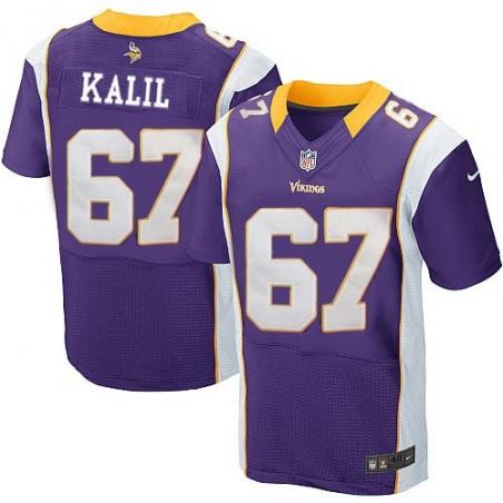 [Elite] Matt Kalil Football Jersey -Minnesota #67 Football Jersey(Purple)