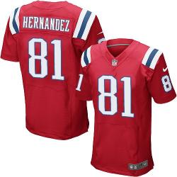 [Elite] Aaron Hernandez Football Jersey -New England #81 Football Jersey(Red)