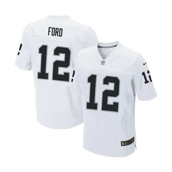 [Elite] Jacoby Ford Football Jersey -Oakland #12 Football Jersey(White)