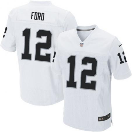 [Elite] Jacoby Ford Football Jersey -Oakland #12 Football Jersey(White)