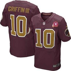 [Elite] Robert Griffin III Football Jersey -Washington #10 Football Jersey(Red 80 Anniversary with Patch)