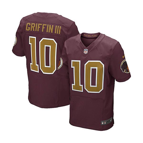 [Elite] Robert Griffin III Football Jersey -Washington #10 Football Jersey(Red 80 Anniversary)